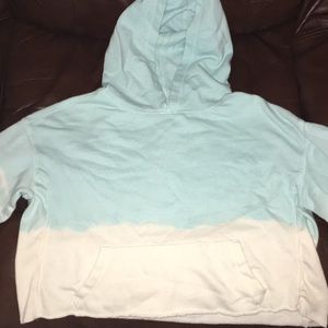 Crop blue/white hoodie